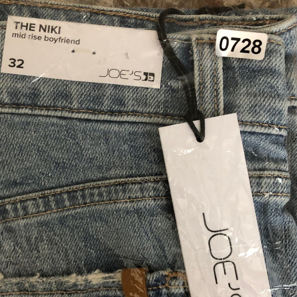 Joe's Jeans The Niki Jeans Mid Rise Boyfriend Distressed Denim Solasta NWT Sz 32 - Picture 7 of 7